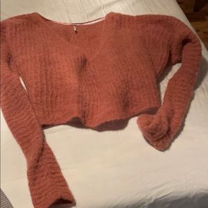 Pink free people sweater